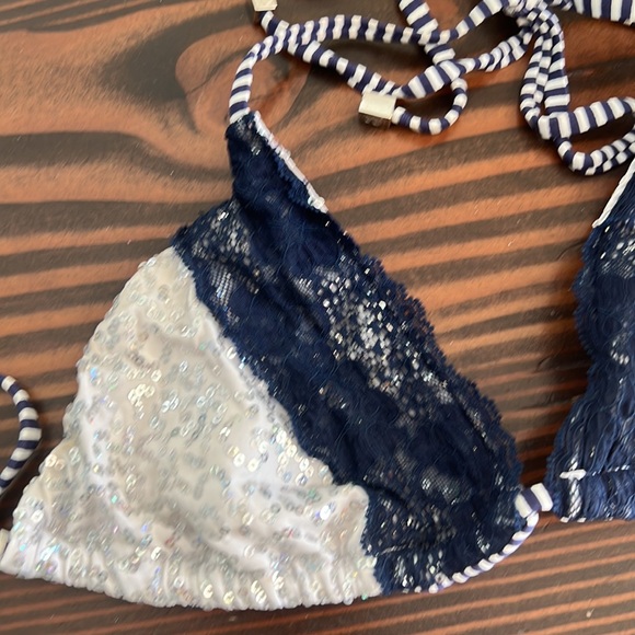Beach Bunny sequin lace triangle bikini top - Picture 3 of 5
